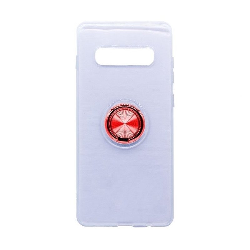 Θήκη Πλάτης Σιλικόνης με Finger Ring  για Samsung G975F Galaxy S10 Plus - Χρώμα: Κόκκινο
