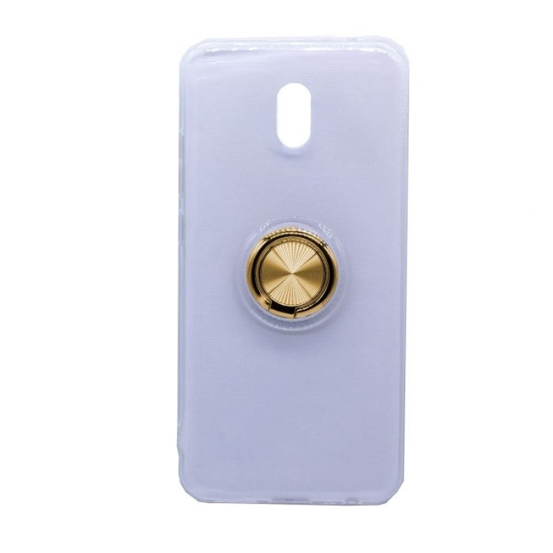 Θήκη Πλάτης Σιλικόνης με Finger Ring  για Xiaomi Redmi Note 8 - Χρώμα: Χρυσό