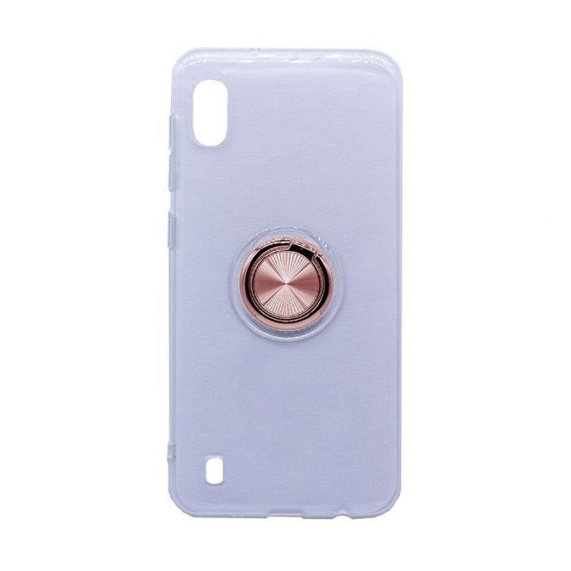 Θήκη Πλάτης Σιλικόνης με Finger Ring  για Samsung A105 Galaxy A10 - Χρώμα: Χρυσό Ροζ