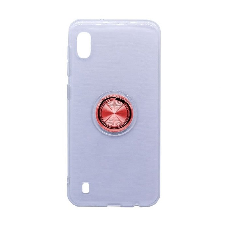 Θήκη Πλάτης Σιλικόνης με Finger Ring  για Samsung A105 Galaxy A10 - Χρώμα: Κόκκινο