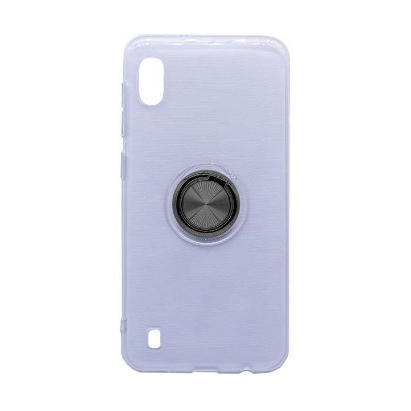 Θήκη Πλάτης Σιλικόνης με Finger Ring  για Samsung A105 Galaxy A10 - Χρώμα: Μαύρο