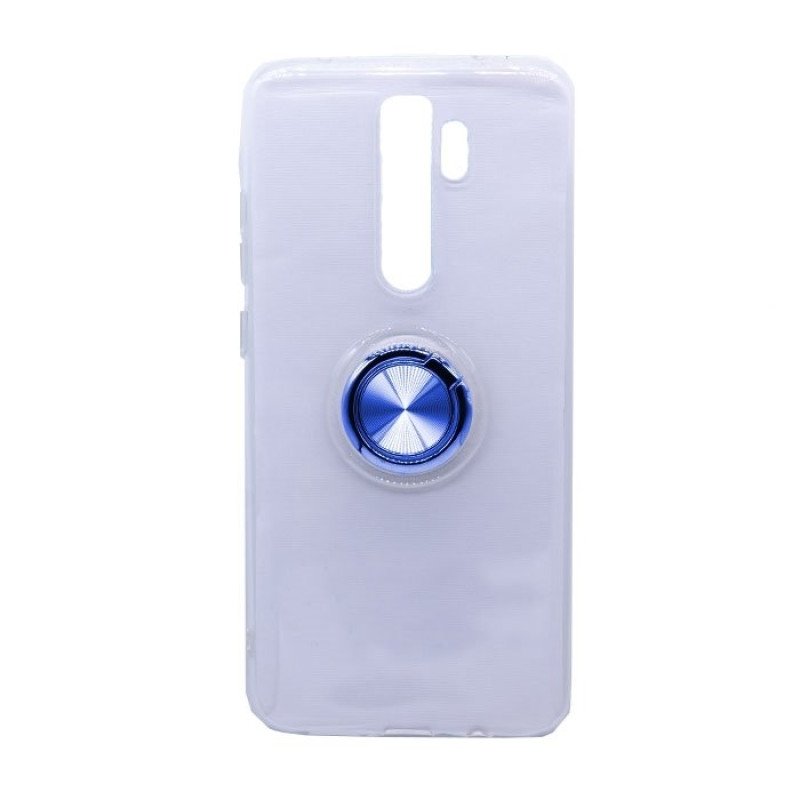 Θήκη Πλάτης Σιλικόνης με Finger Ring  για Xiaomi Redmi Note 8 Pro - Χρώμα: Μπλε