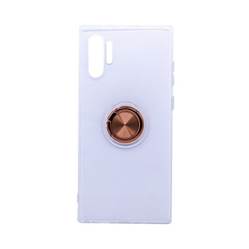 Θήκη Πλάτης Σιλικόνης με Finger Ring  για Samsung N975 Galaxy Note 10 Plus - Χρώμα: Χρυσό Ροζ