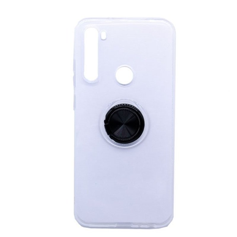 Θήκη Πλάτης Σιλικόνης με Finger Ring  για Xiaomi Redmi Note 8 / 8T - Χρώμα: Μαύρο