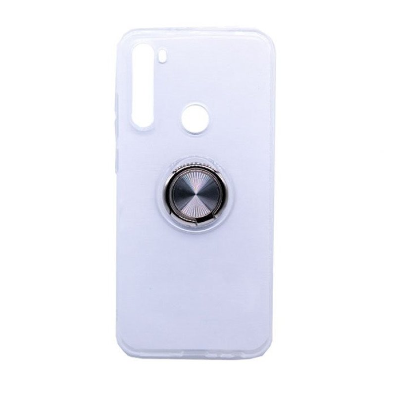 Θήκη Πλάτης Σιλικόνης με Finger Ring  για Xiaomi Redmi Note 8 / 8T - Χρώμα: Ασημί