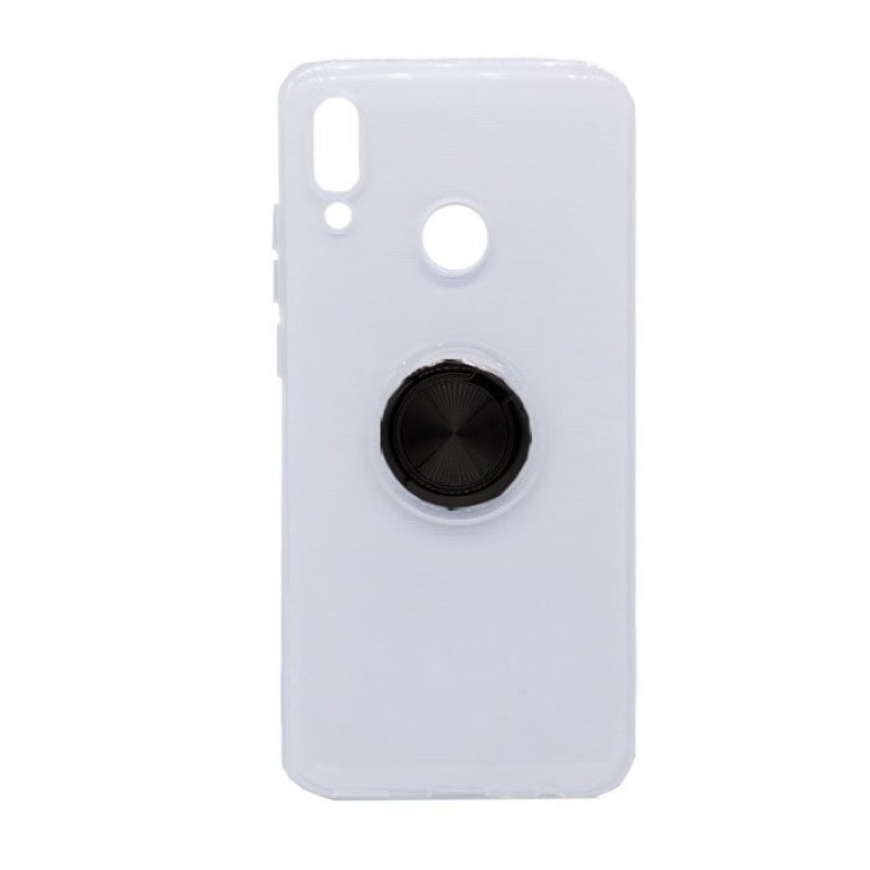 Θήκη Πλάτης Σιλικόνης με Finger Ring  για Huawei P Smart 2019 - Χρώμα: Μαύρο