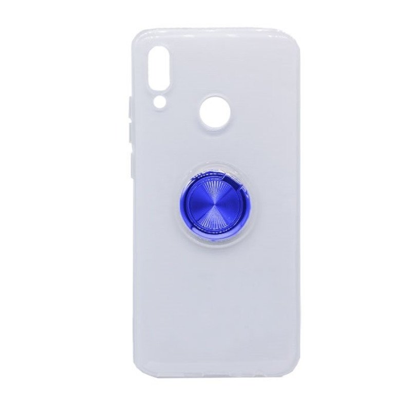 Θήκη Πλάτης Σιλικόνης με Finger Ring  για Huawei P Smart 2019 - Χρώμα: Μπλε