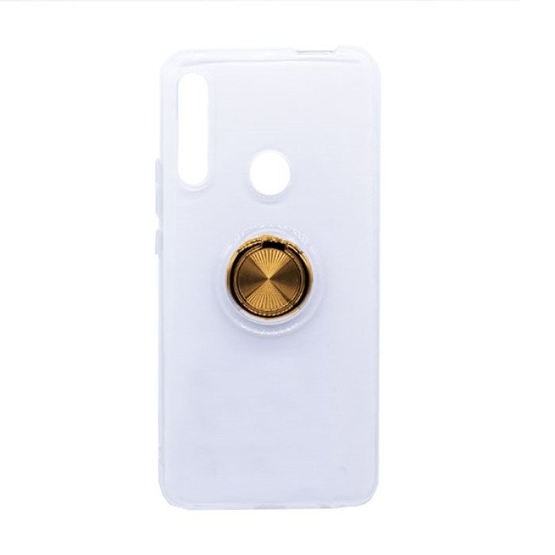 Θήκη Πλάτης Σιλικόνης με Finger Ring για Huawei P Smart Ζ - Χρώμα: Χρυσό
