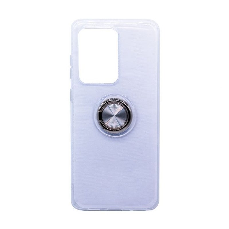 Θήκη Πλάτης Σιλικόνης με Finger Ring  για Samsung G988 Galaxy S20 Ultra - Χρώμα: Ασημί