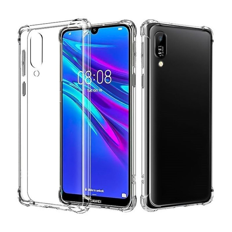 Θήκη Πλάτης Σιλικόνης Anti Shock 1.5mm για Huawei Y6 2019/Y6 Prime 2019/Y6 Pro 2019/Honor 8A - Χρώμα: Διάφανο