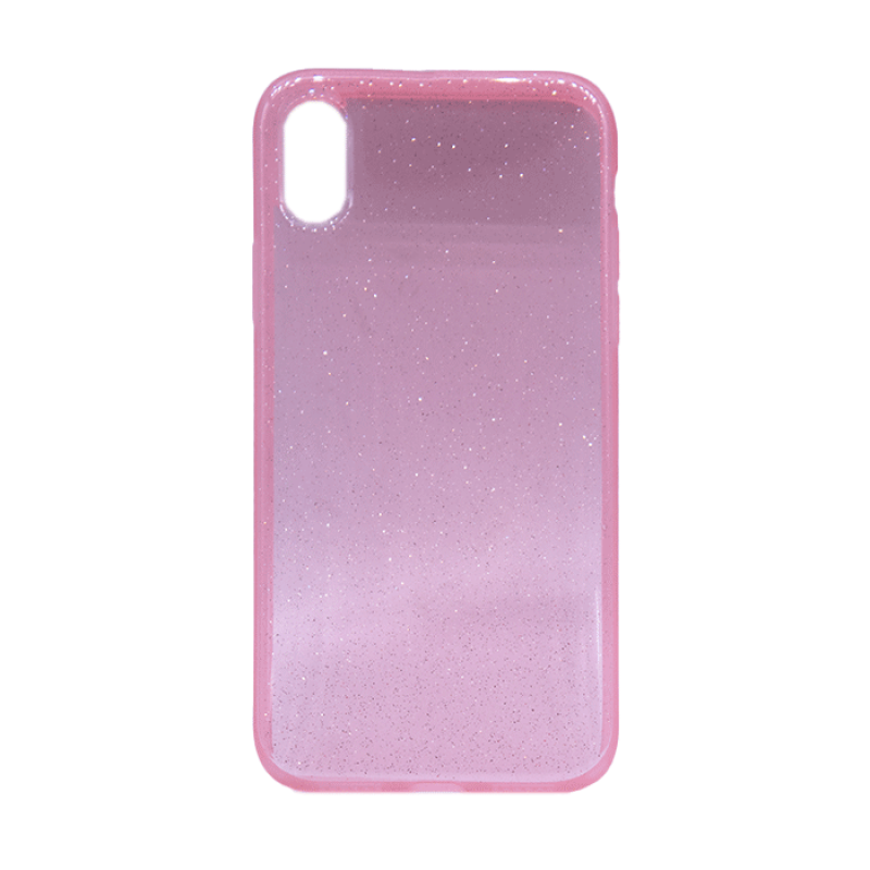 Αστραφτερή Θήκη Πλάτης Σιλικόνης για Apple iPhone X / XS - Χρώμα: Ροζ