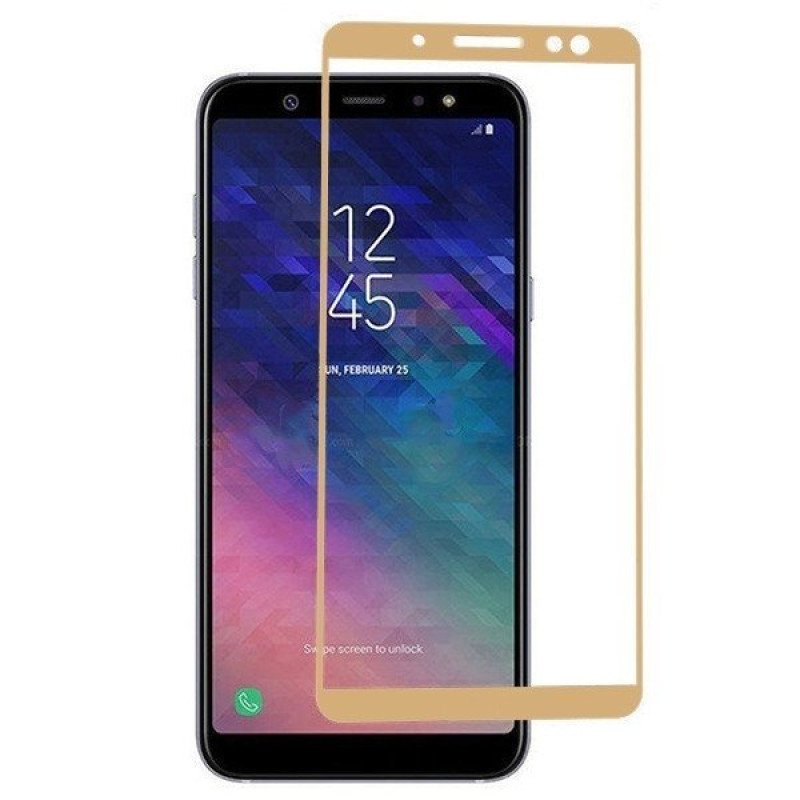 Προστασία Οθόνης Tempered Glass 5D Full Cover Full Glue 0.3mm για Samsung Galaxy A605F A6 Plus 2018 - Χρώμα: Χρυσό