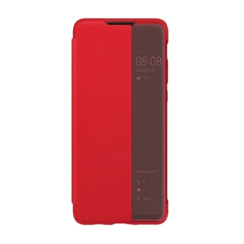 Θήκη Smart View Flip Cover για Xiaomi Mi Note 10 Pro - Χρώμα: Κόκκινο