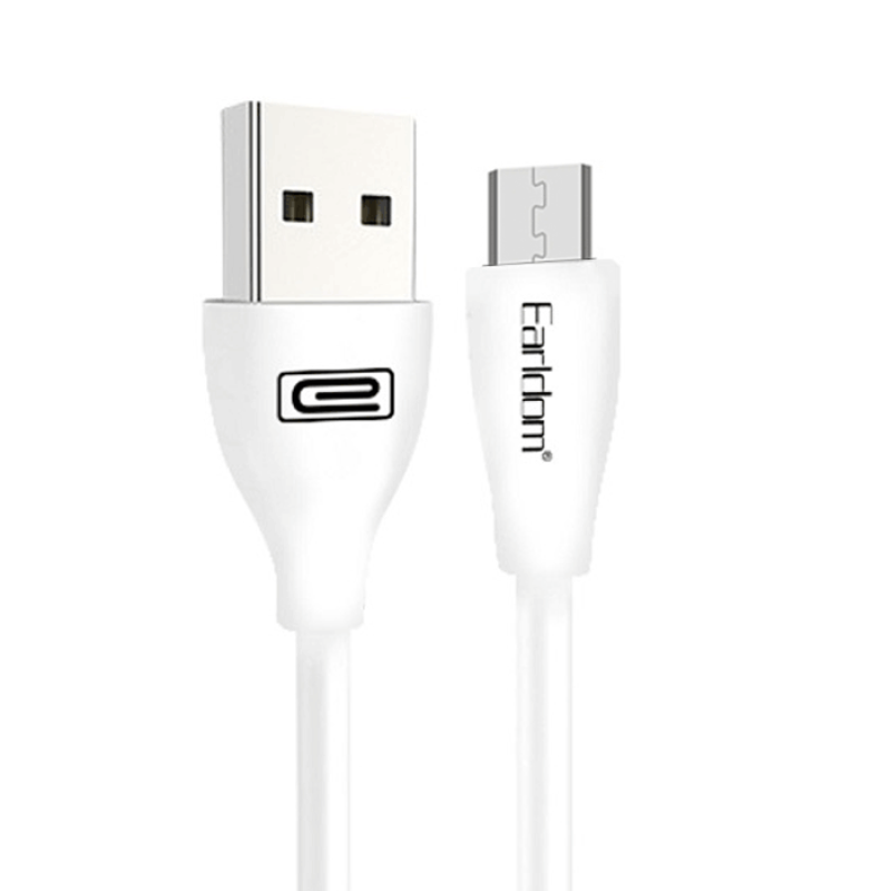 Earldom EC-087M  Καλώδιο Γρήγορης Φόρτισης Micro USB 2.4Α  - Χρώμα: Λευκό