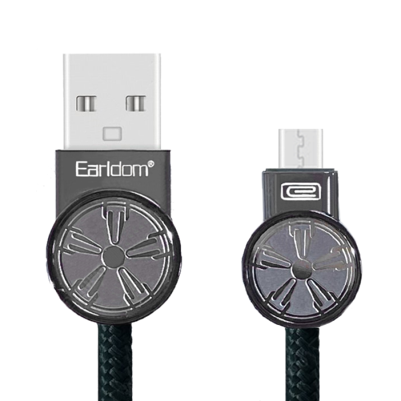 Earldom EC-088M Καλώδιο Γρήγορης Φόρτισης Micro 3Α 1M - Χρώμα: Μαύρο