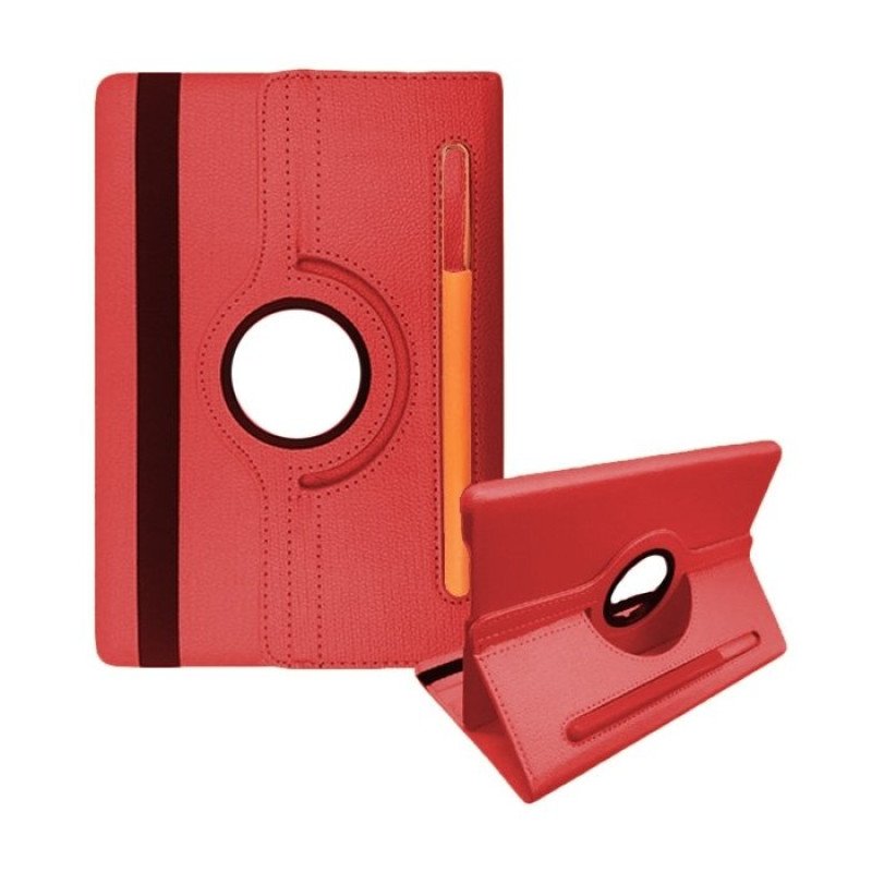 Θήκη Rotating 360 Stand with Pencil Case για Samsung T290 - Χρώμα: Κόκκινο