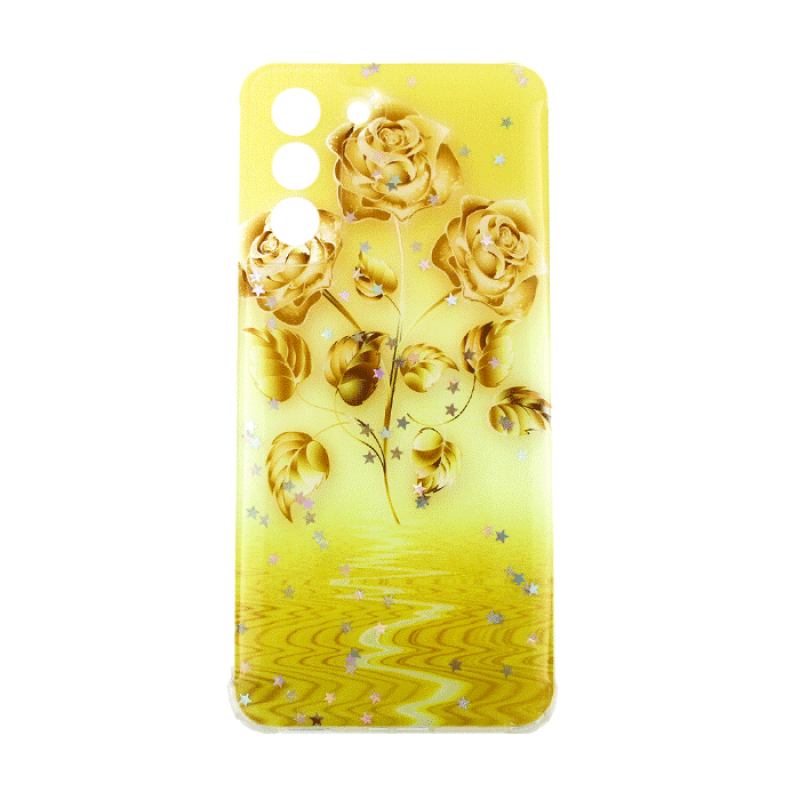 Θήκη Πλάτης Σιλικόνης για Samsung Galaxy S21 G991B - Σχέδιο: Κίτρινα Λουλούδια