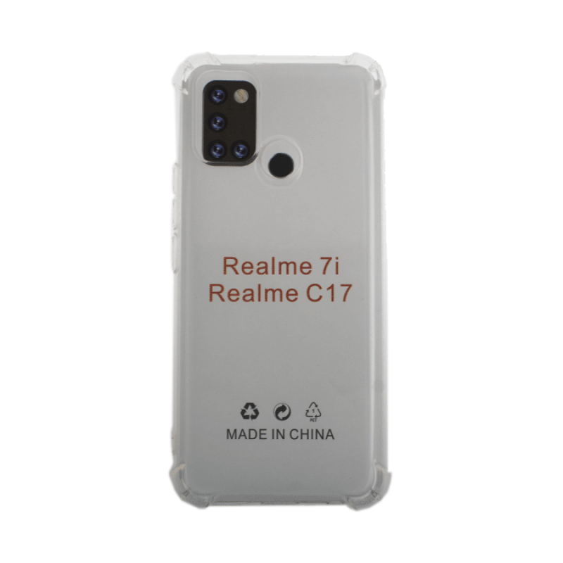 Θήκη Πλάτης Σιλικόνης Anti Shock 1.5mm για Realme 7i / C17  - Χρώμα: Διαφανές