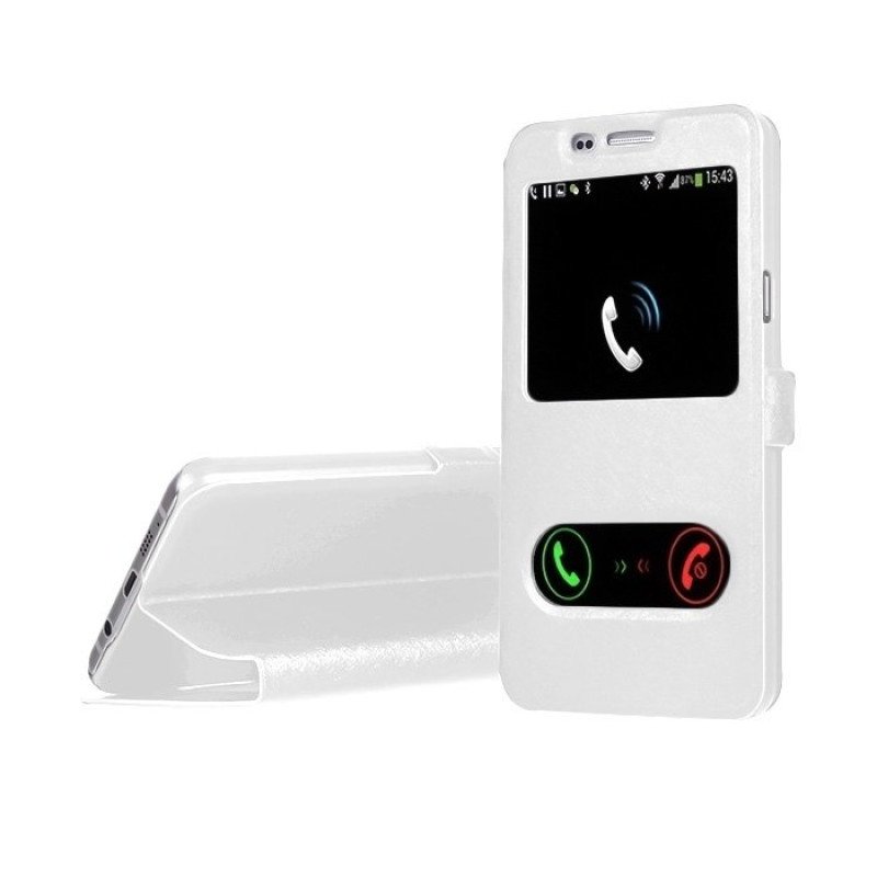 Θήκη Βιβλίο Stand με Παράθυρο για Samsung G386F Galaxy Core LTE - Χρώμα: Λευκό