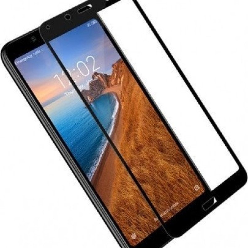 Προστασία Οθόνης Tempered Glass 5D Full Cover Full Glue 0.3mm για Xiaomi Redmi 7A - Χρώμα: Μαύρο