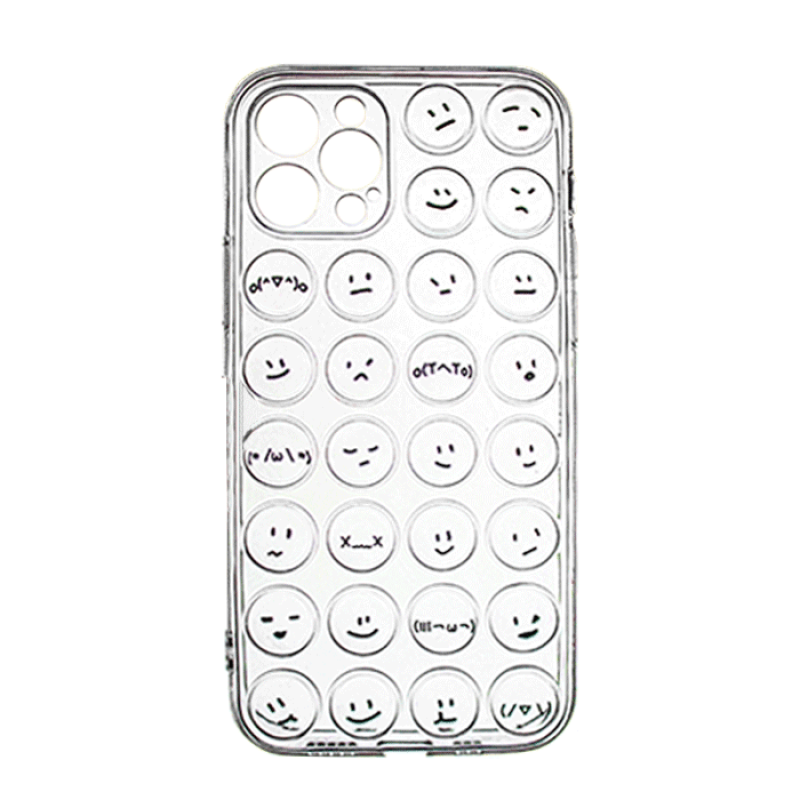 Θήκη Σιλικόνης με Emoji για iphone 12 Pro - Χρώμα: Διαφανές