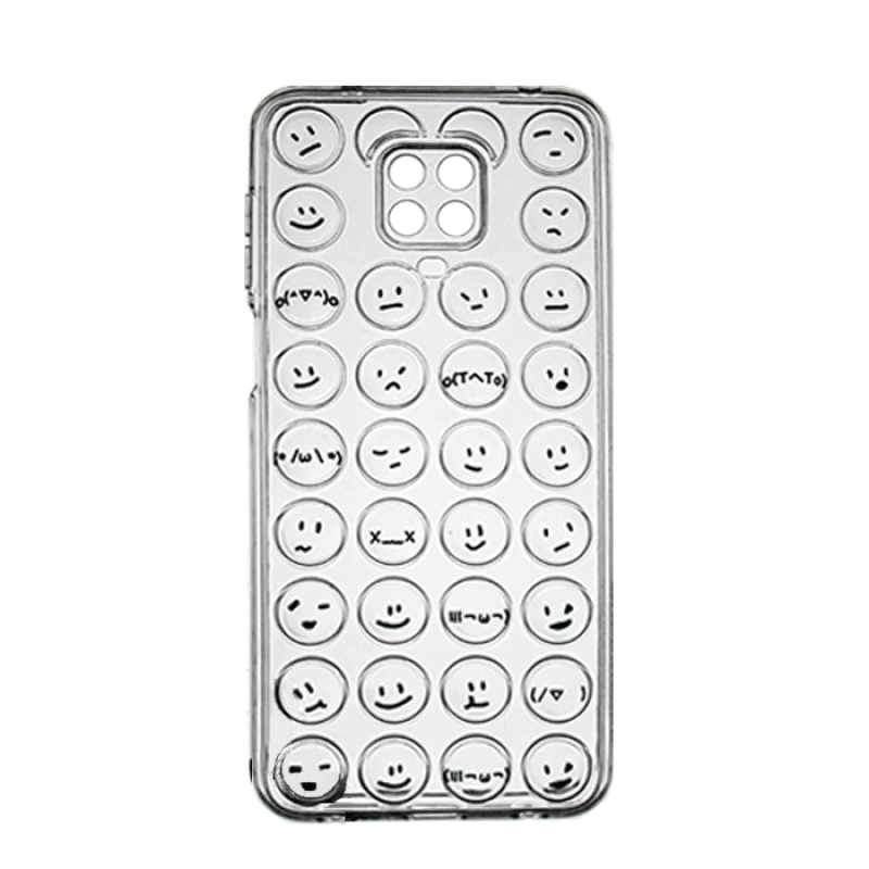 Θήκη Σιλικόνης με Emoji για Xiaomi Redmi Note 9S - Χρώμα: Διαφανές