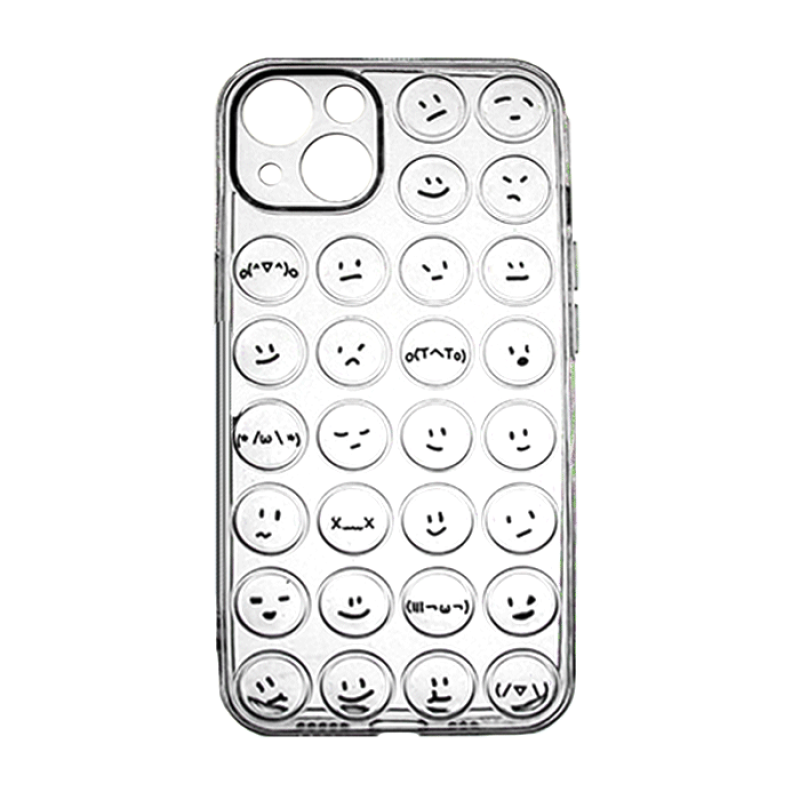 Θήκη Σιλικόνης με Emoji για iphone 13 - Χρώμα: Διαφανές
