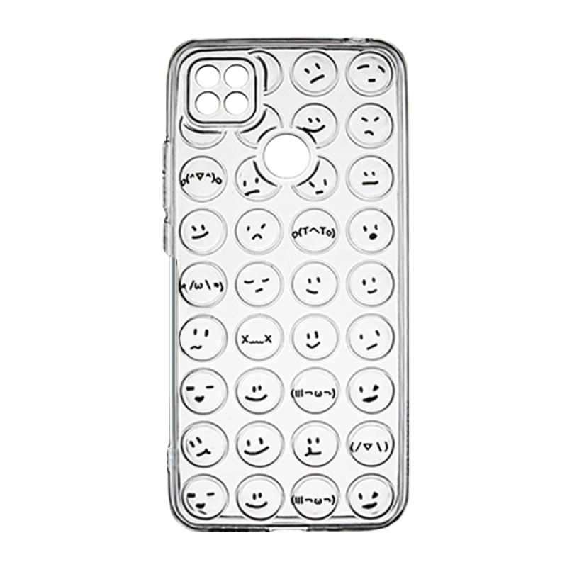Θήκη Σιλικόνης με Emoji για Xiaomi Redmi  9C - Χρώμα: Διαφανές