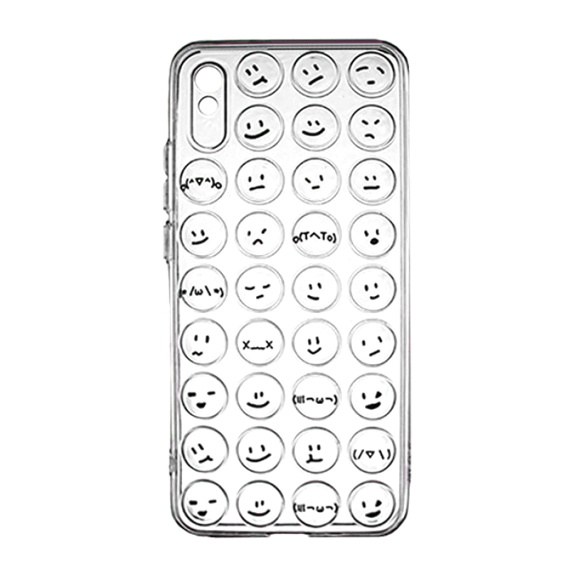 Θήκη Σιλικόνης με Emoji για Xiaomi Redmi 9A/9i/9AT3 - Χρώμα: Διαφανές