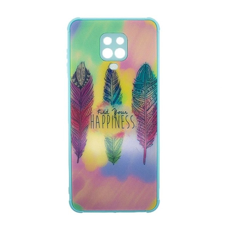 Θήκη Πλάτης Σιλικόνης για Xiaomi Redmi Note 9S / 9 Pro - Χρώμα: Γαλάζιο Με Φτερά