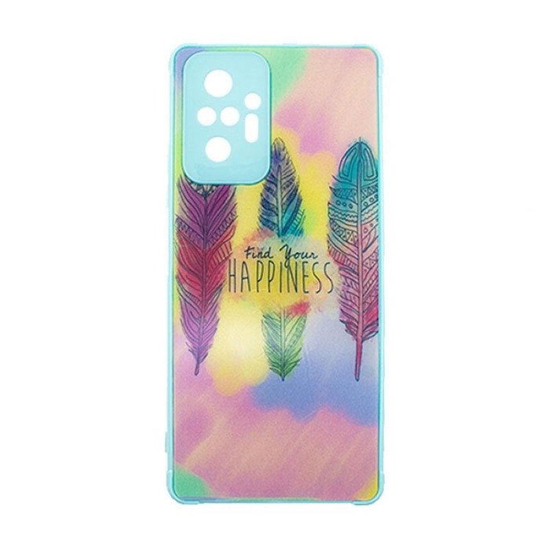 Θήκη Πλάτης Σιλικόνης για Xiaomi Redmi Note 10 Pro - Χρώμα: Γαλάζιο με Φτερά