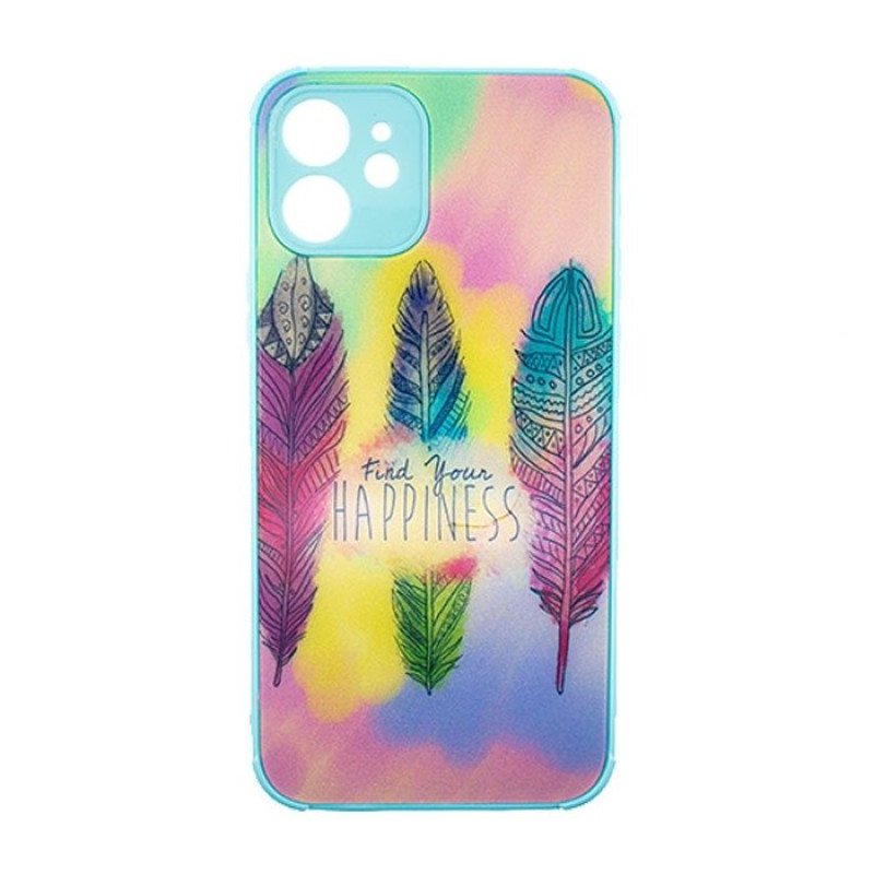 Θήκη Πλάτης Σιλικόνης για Iphone 12 5G - Χρώμα: Γαλάζιο Με Φτερά
