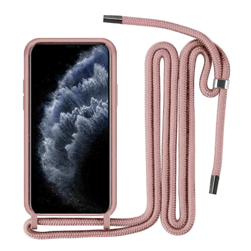 Θήκη Σιλικόνης με Λουράκι για Xiaomi Redmi Note 11 5G/Poco M4 Pro 5G/Redmi Note 11T 5G - Χρώμα: Ροζ