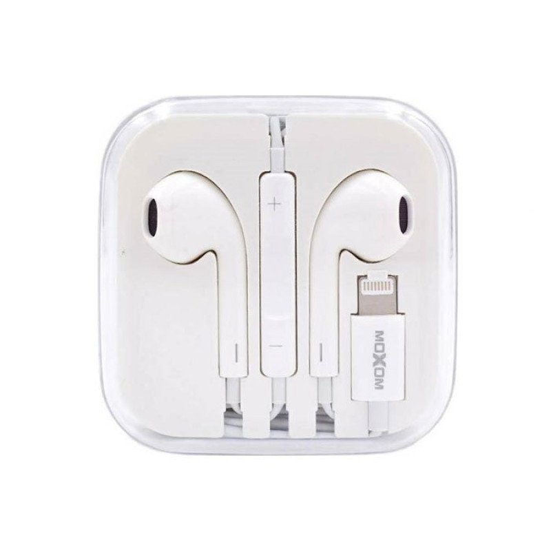 Moxom MX-WL48 Earbuds Handsfree με Βύσμα Lightning - Χρώμα: Λευκό