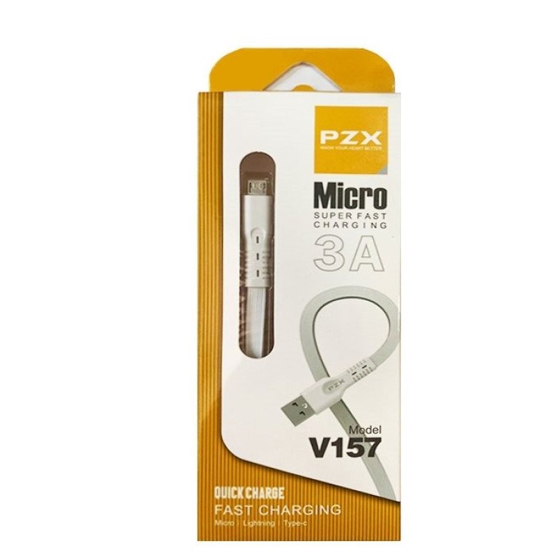 PZX V157 Καλώδιο Φόρτισης και Μεταφοράς Δεδομένων - Χρώμα: Λευκό 1m