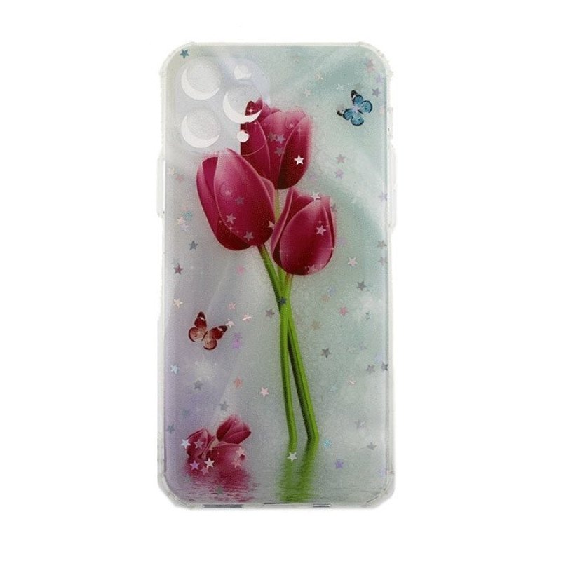 Θήκη Πλάτης Σιλικόνης για Apple iPhone 11 Pro - Σχέδιο: Κόκκινες Τουλίπες B59MVYN4M4