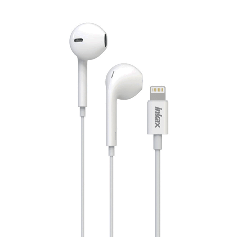 INKAX OE-01 In-ear Handsfree με Βύσμα Lightning - Χρώμα:  Λευκό