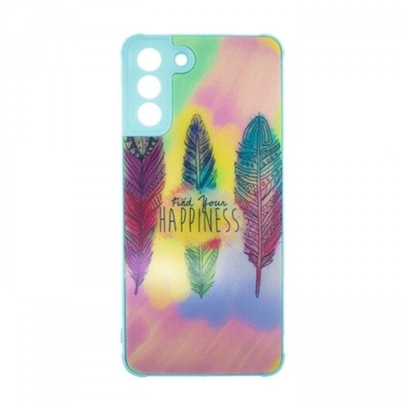 Θήκη Πλάτης Σιλικόνης για Samsung Galaxy S21 Plus G996 - Χρώμα: Γαλάζιο με Φτέρα