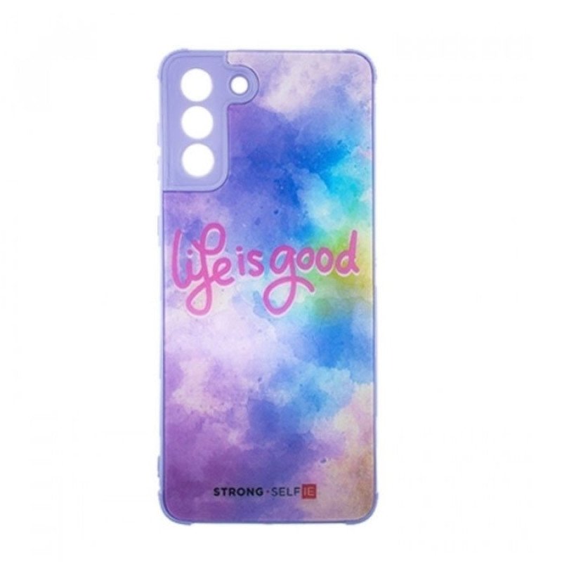 Θήκη Πλάτης Σιλικόνης για Samsung Galaxy S21 G991 - Χρώμα: Πολύχρωμο Μωβ