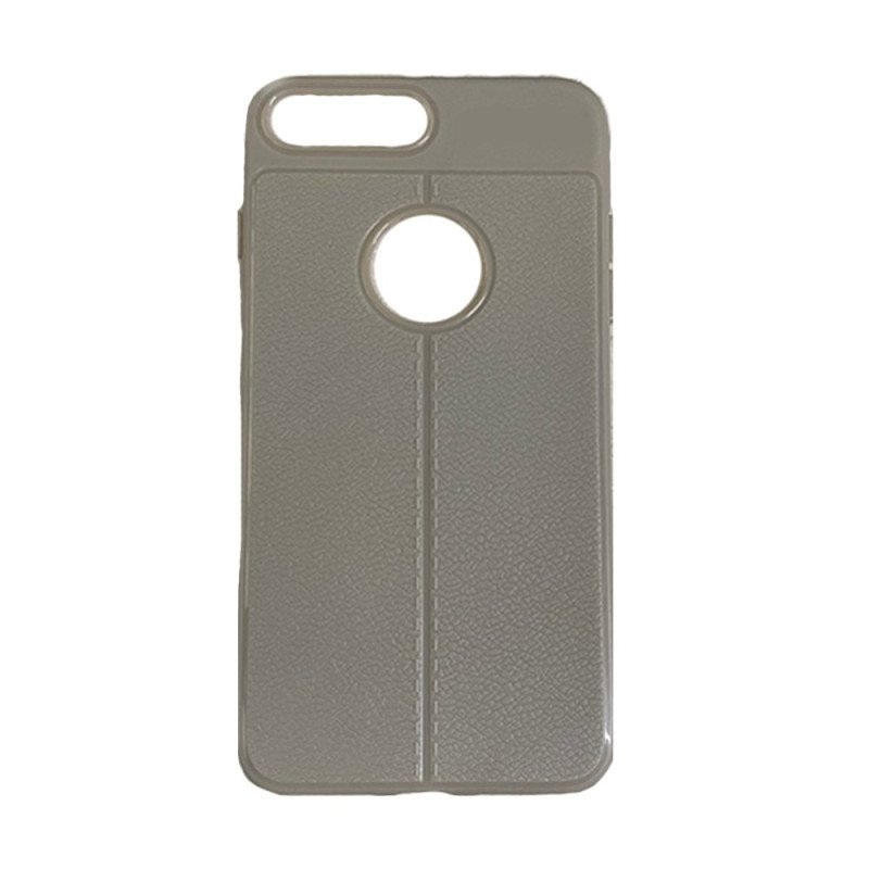 Θήκη Πλάτης Σιλικόνης Litchi για Apple iPhone 7 Plus / 8 Plus 5.5 inches - Χρώμα: Γκρι