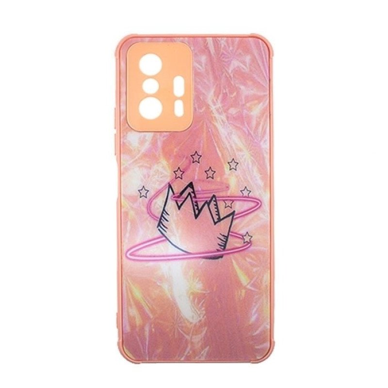 Θήκη Πλάτης Σιλικόνης για Xiaomi MI 11T - Χρώμα: Απαλό Ροζ Με Στέμμα
