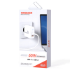 Kingleen E65 Fast Laptop / Mobile Charger 65W Φορτιστής Με Καλώδιο USB A Cable To TYPE C - Χρώμα: Λευκό