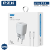 PZX P45 PD Fast Charging Φορτιστής SmartPhone με 1 θύρα Type-C και Καλώδιο Type-C 20W - Χρώμα: Λευκό