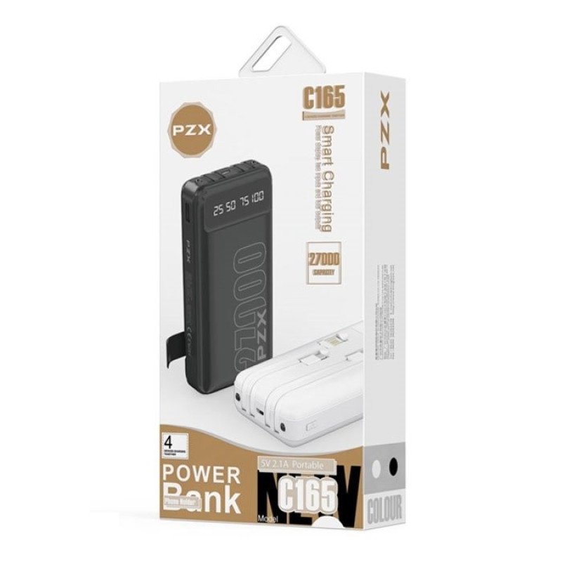 PZX Power Bank C165 - 27000mah -Χρώμα: Μαύρο