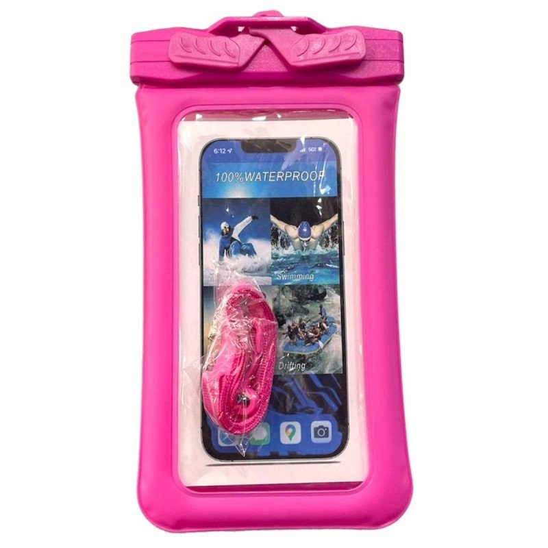 Αδιάβροχη Θήκη για Κινητά Smartphones / Waterproof Phone Case εως 7" - Χρώμα: φούξια