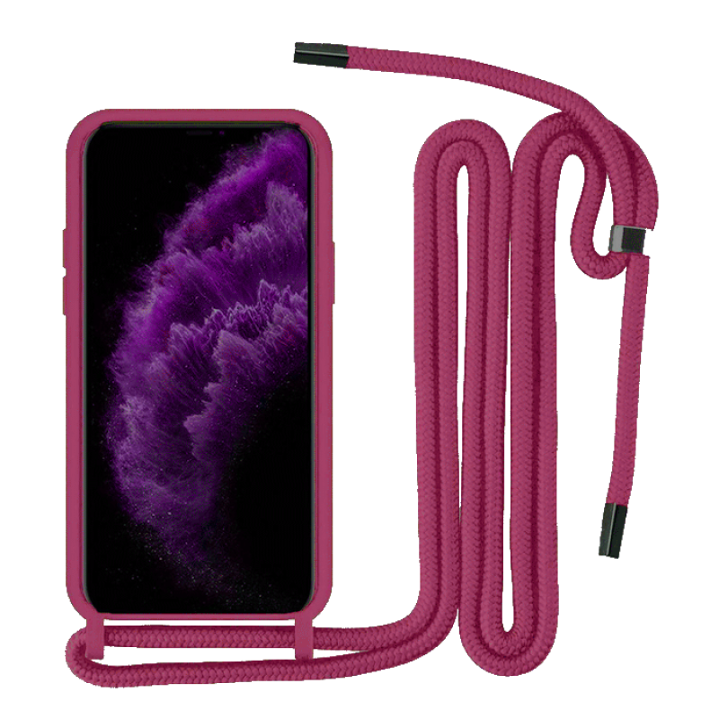 Θήκη Σιλικόνης με Λουράκι για Xiaomi Redmi Note 12 5G - Χρώμα: Μπορντό