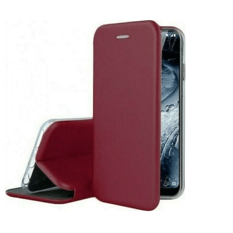Θήκη Βιβλίο Smart Magnet Elegance για Xiaomi Redmi Note 12 5G/Poco X5 5G - Χρώμα: Μπορντό