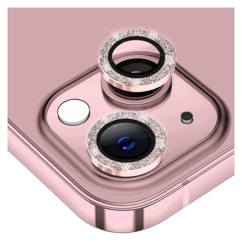 Tζαμάκι Προστασίας Πίσω Κάμερας Με Στρας Camera Glass για Apple iPhone 13 Pro / 13 Pro Max - Χρώμα: Ροζ