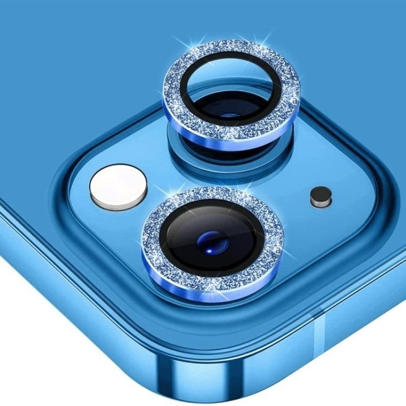 Tζαμάκι Προστασίας Πίσω Κάμερας Με Στρας Camera Glass για Apple iPhone 13 Pro / 13 Pro Max - Χρώμα: Μπλε