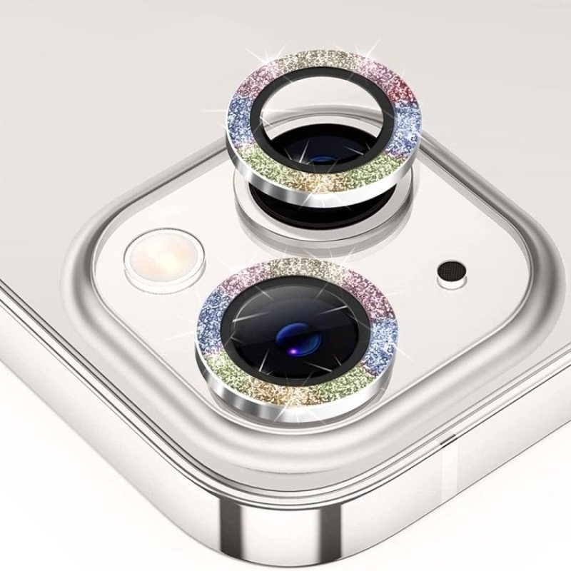 Tζαμάκι Προστασίας Πίσω Κάμερας Με Στρας Camera Glass για Apple iPhone 13 Pro / 13 Pro Max - Χρώμα: Ουράνιο Τοξο
